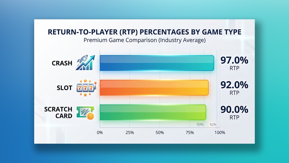 Crash casino game RTP compared with slots and scratch cards